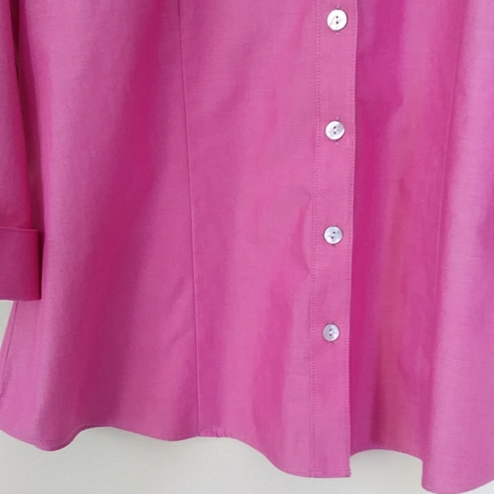 Coldwater Creek Button Up Button Down Blouse L Pi… - image 5